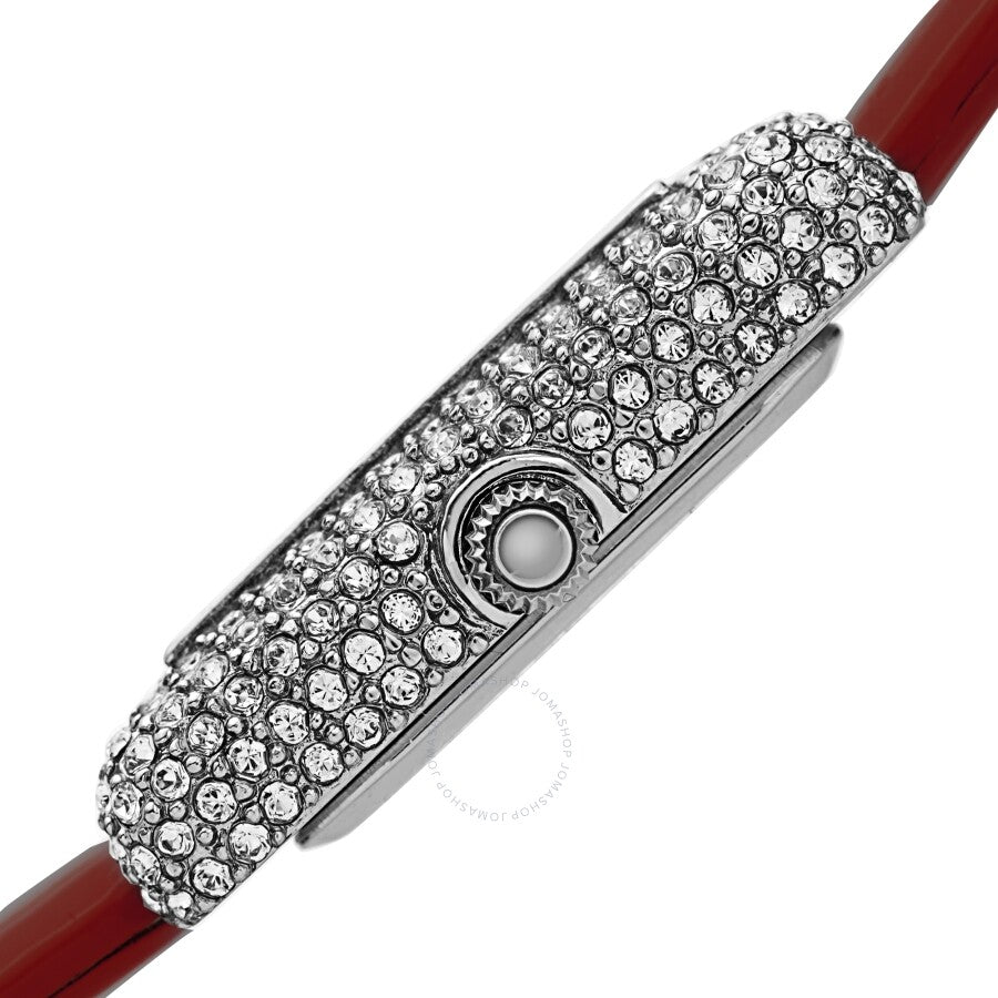 Akribos XXIV Quartz Crystal Red Dial Red Leather Ladies Watch AK1068RD