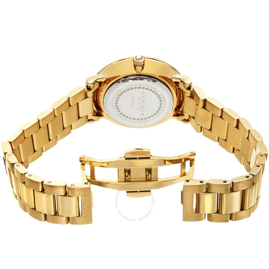 Akribos XXIV Quartz Crystal White Dial Ladies Watch AK1036YG