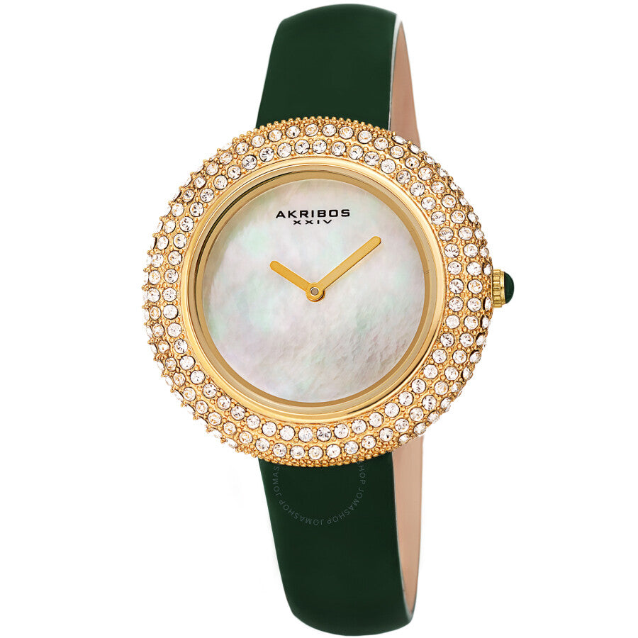 Akribos XXIV Quartz Crystal White Dial Ladies Watch AK1049GN