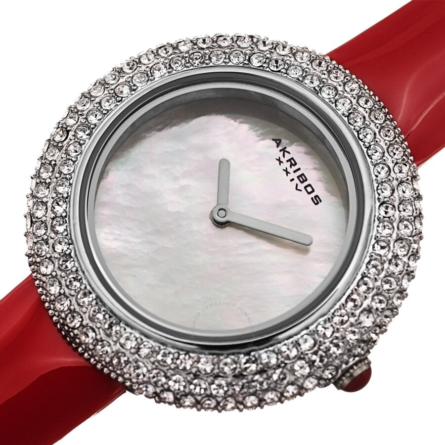 Akribos XXIV Quartz Crystal White Dial Ladies Watch AK1049RD