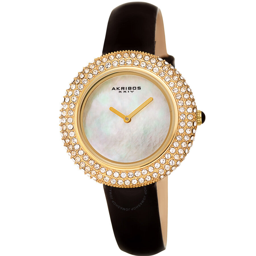 Akribos XXIV Quartz Crystal White Dial Ladies Watch AK1049YGB
