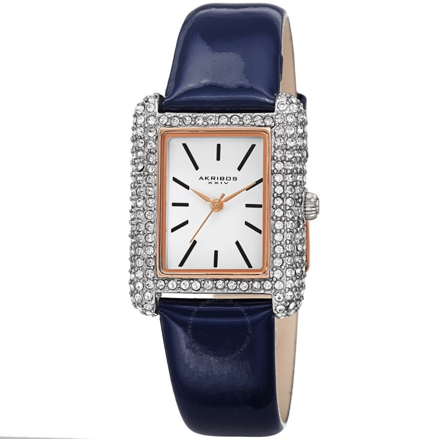 Akribos XXIV Quartz Crystal White Dial Ladies Watch AK1068BU
