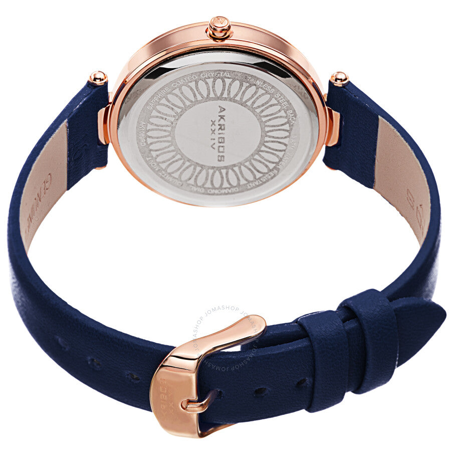 Akribos XXIV Quartz Diamond Blue Dial Ladies Watch AK1069BU