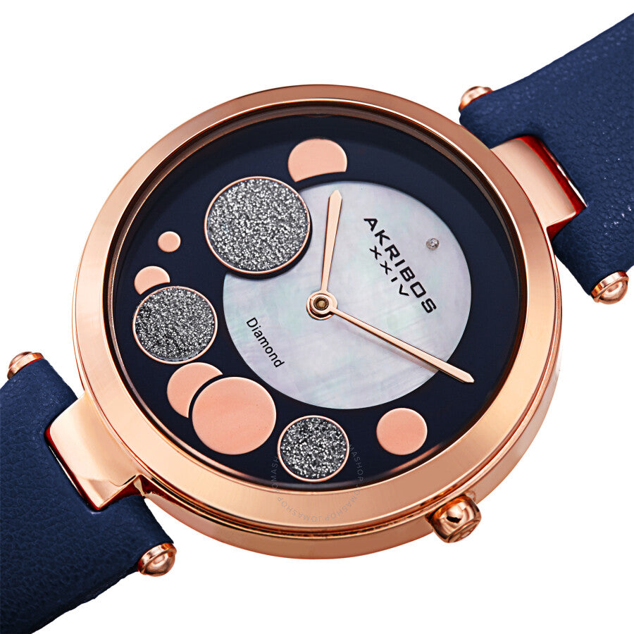 Akribos XXIV Quartz Diamond Blue Dial Ladies Watch AK1069BU