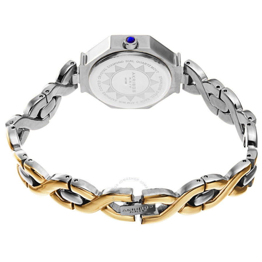 Akribos XXIV Quartz Diamond Gold Dial Ladies Watch AK1086TTG