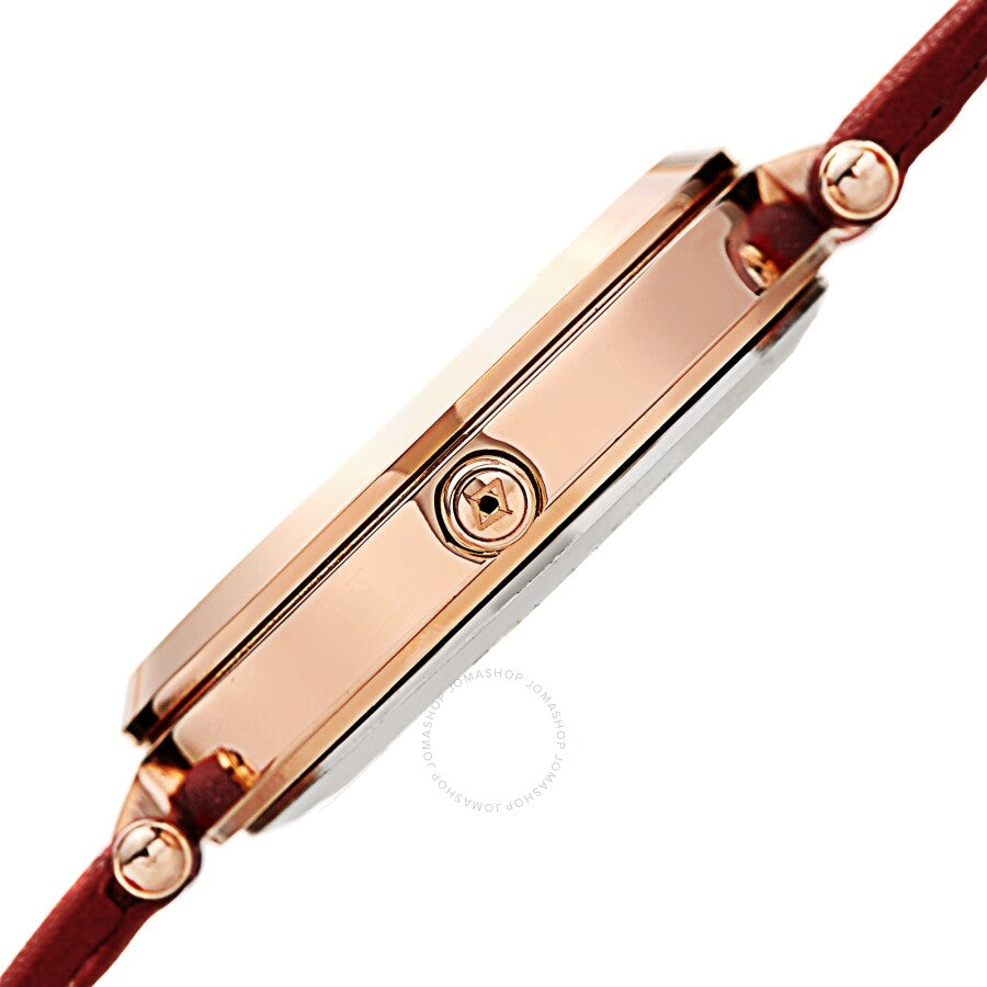 Akribos XXIV Quartz Diamond Red Dial Ladies Watch AK1069BUR
