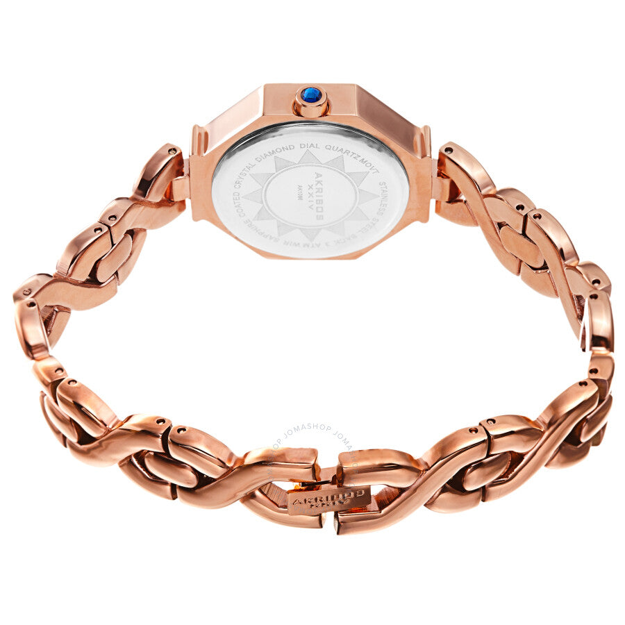 Akribos XXIV Quartz Diamond Rose Gold Dial Ladies Watch AK1086RG