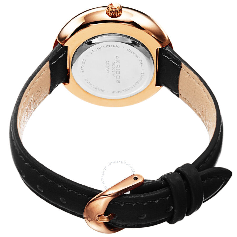 Akribos XXIV Quartz Diamond Silver Dial Ladies Watch AK1067BK