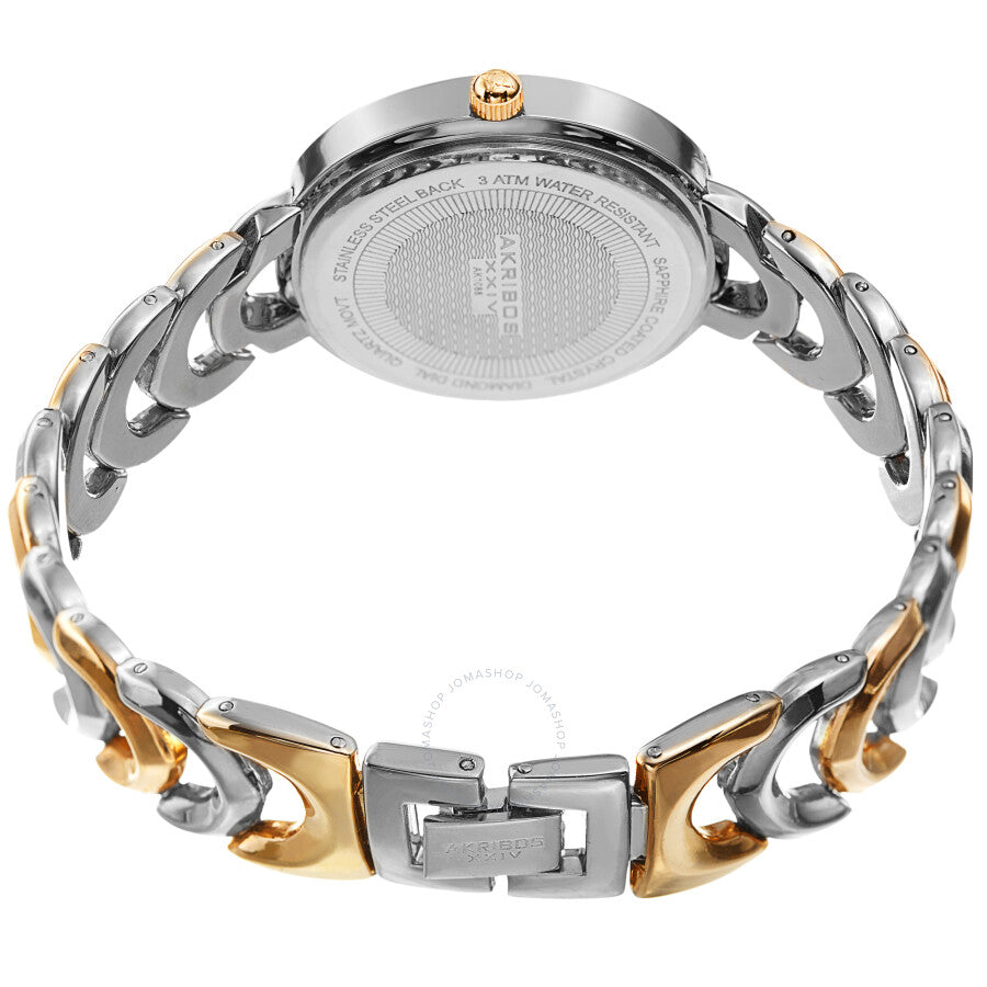 Akribos XXIV Quartz Diamond Silver Dial Ladies Watch AK1088TTG