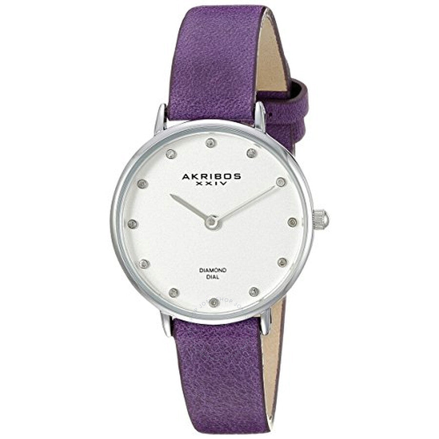 Reloj Akribos Xxiv de cuarzo con esfera plateada y diamantes para mujer AK882PU