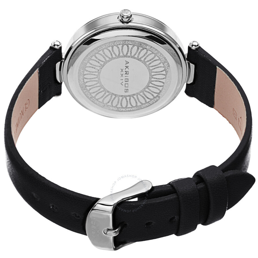 Akribos XXIV Quartz Diamond White Dial Ladies Watch AK1069SSBK