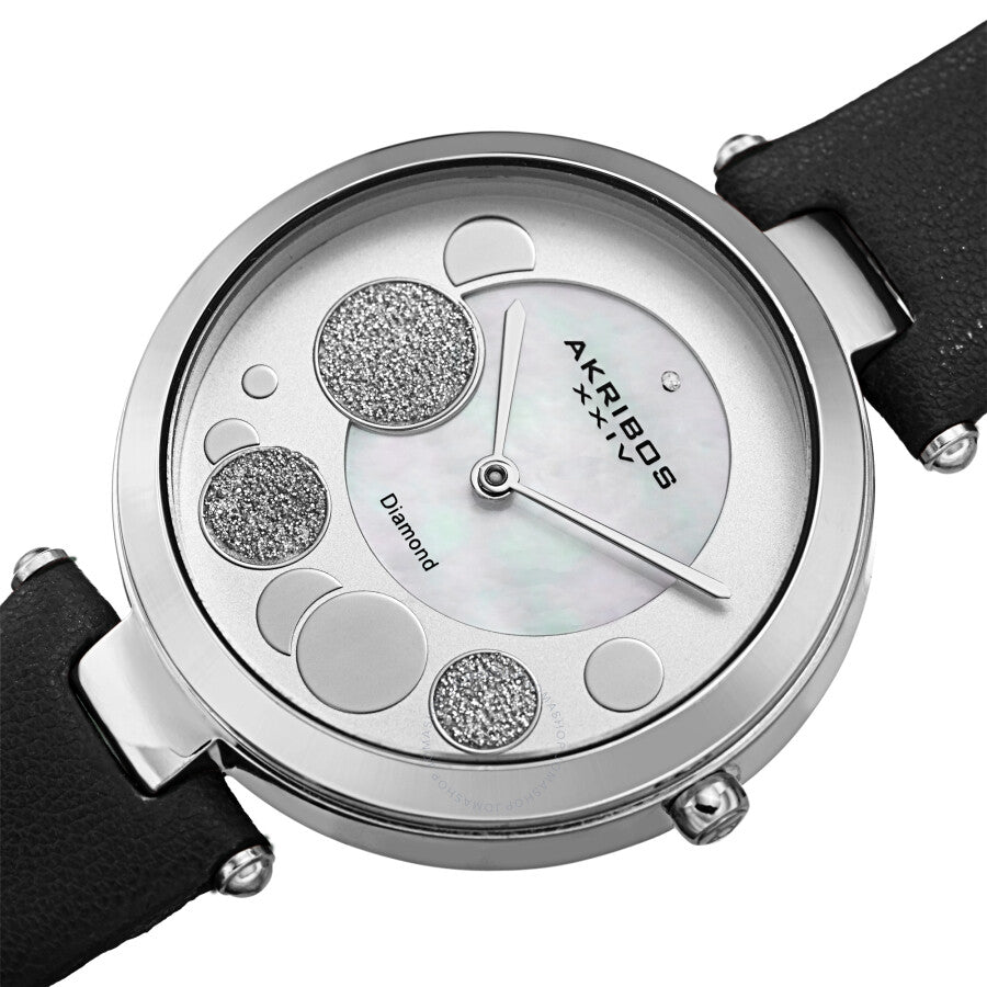 Akribos XXIV Quartz Diamond White Dial Ladies Watch AK1069SSBK