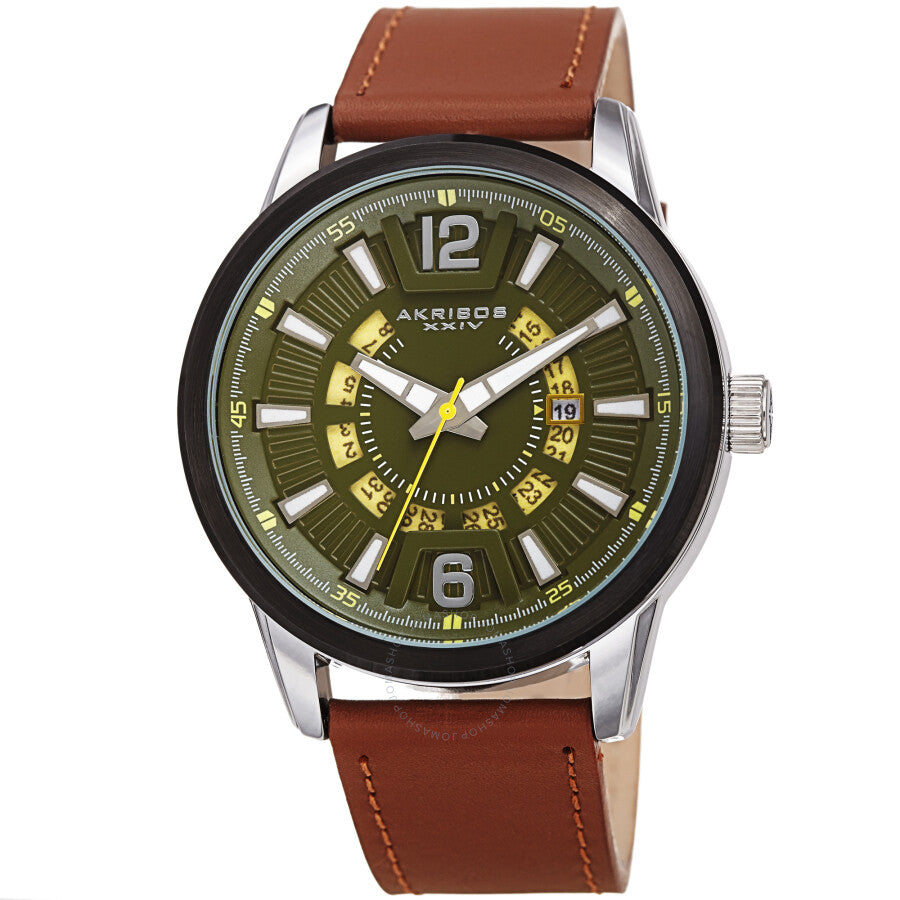 Akribos XXIV Quartz Green Dial Men's Watch AK1079GNBR