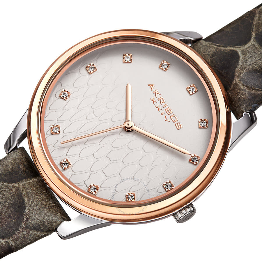 Akribos XXIV Quartz Grey Dial Ladies Watch AK1115TTR
