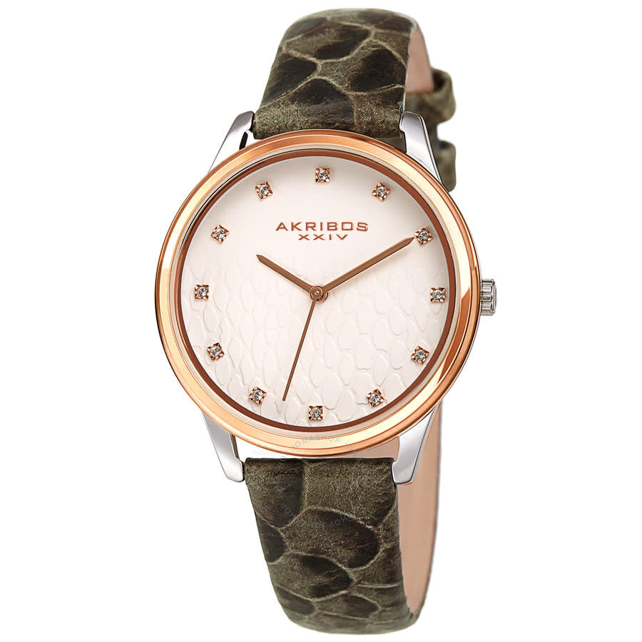 Akribos XXIV Quartz Grey Dial Ladies Watch AK1115TTR
