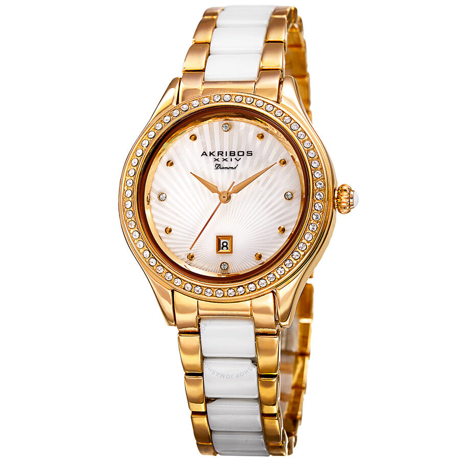 Akribos XXIV Quartz Mother of Pearl Dial Ladies Watch AK977YG