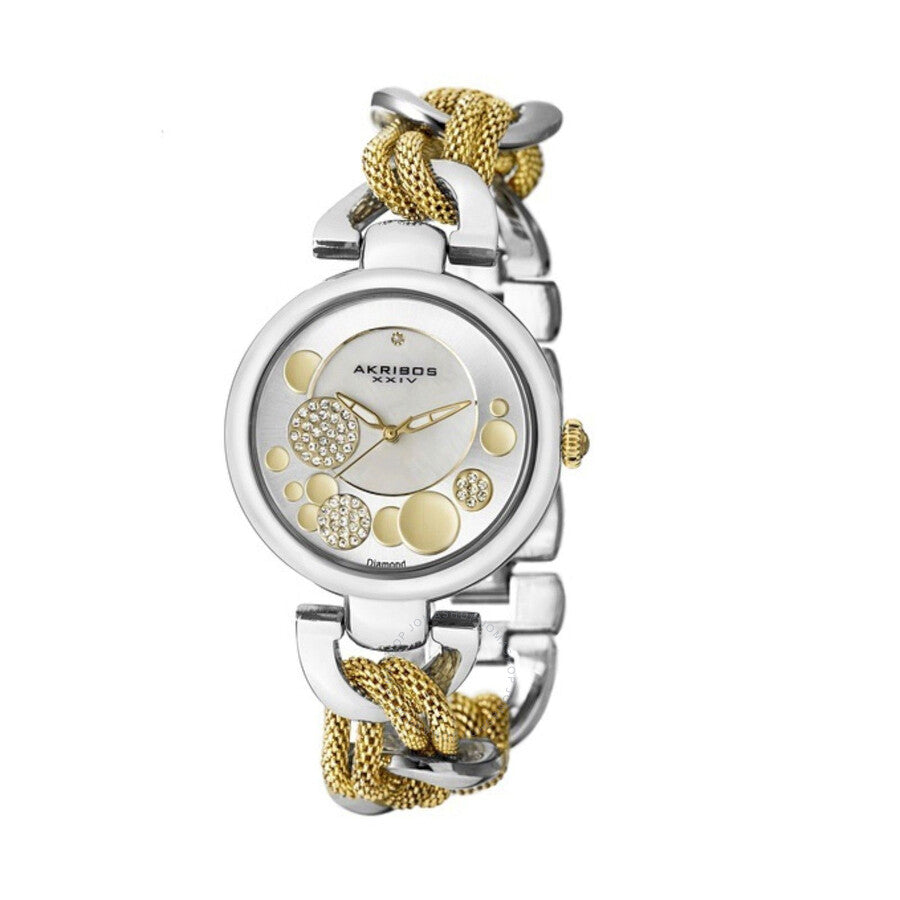 Akribos XXIV Quartz Mother of Pearl Diamond Ladies Watch AK895TTG-BX