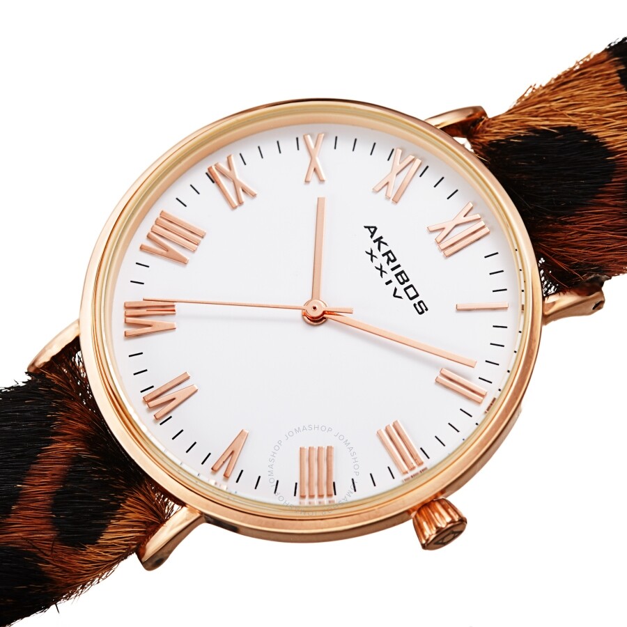 Akribos XXIV Quartz White Dial Ladies Watch AK1080RG