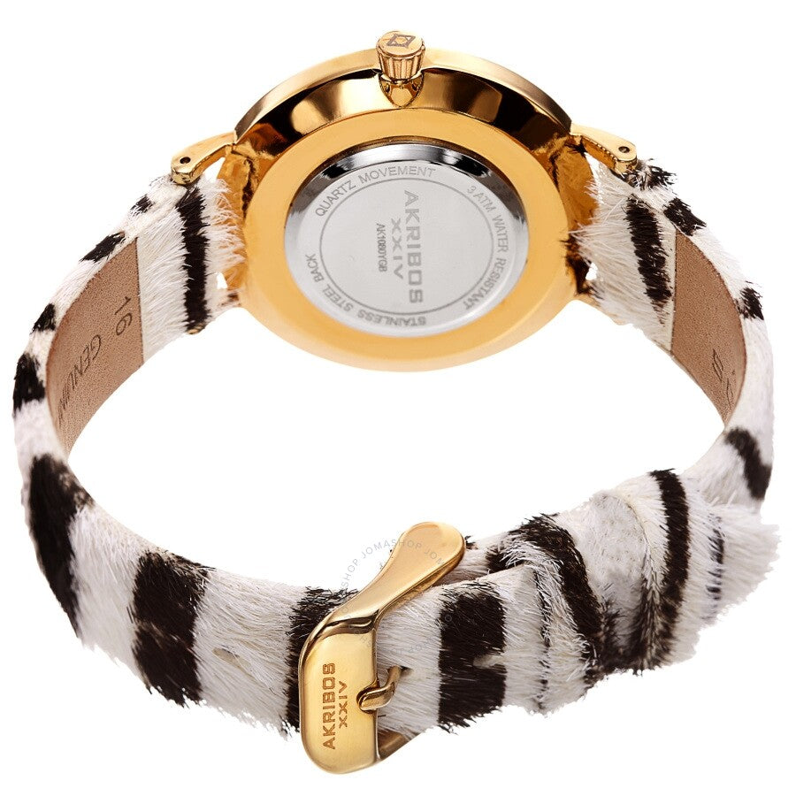 Akribos XXIV Quartz White Dial Ladies Watch AK1080YG