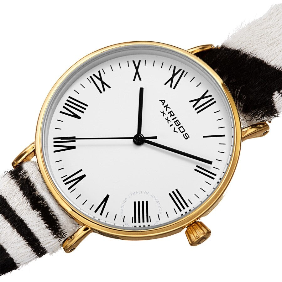 Akribos XXIV Quartz White Dial Ladies Watch AK1080YG