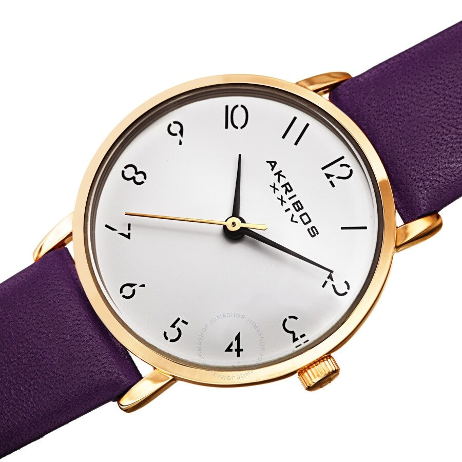 Akribos XXIV Quartz White Dial Ladies Watch AK1087PU