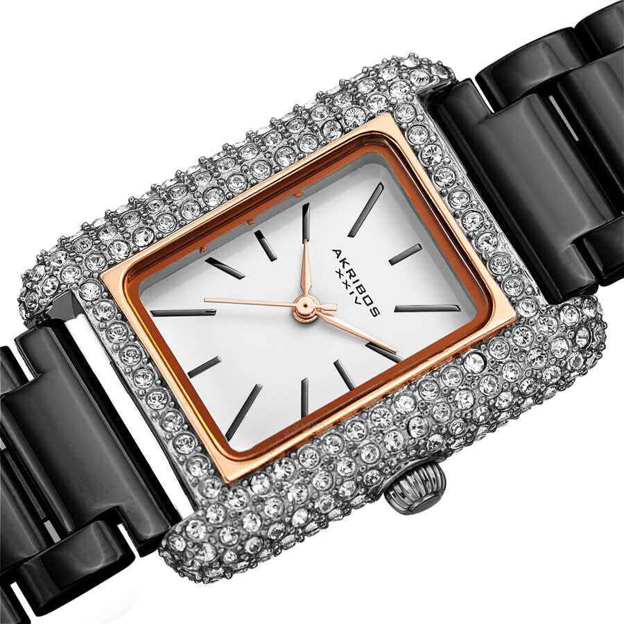 Akribos XXIV Quartz White Dial Ladies Watch AK1108BKR