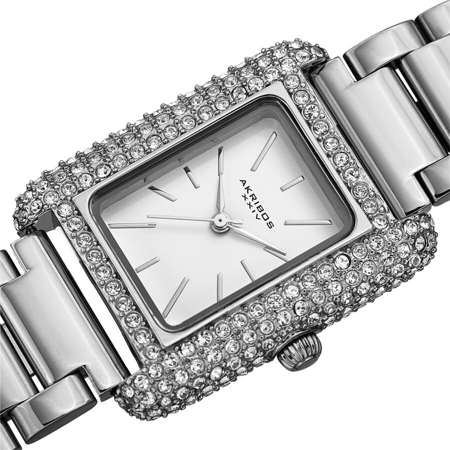 Akribos XXIV Quartz White Dial Ladies Watch AK1108SS
