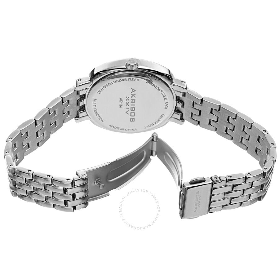 Akribos XXIV Quartz White Dial Ladies Watch AK1114SS