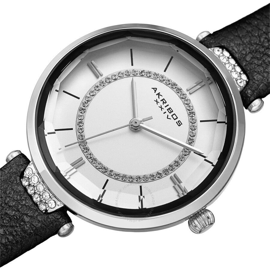 Akribos XXIV Quartz White Dial Ladies Watch AK1116BK