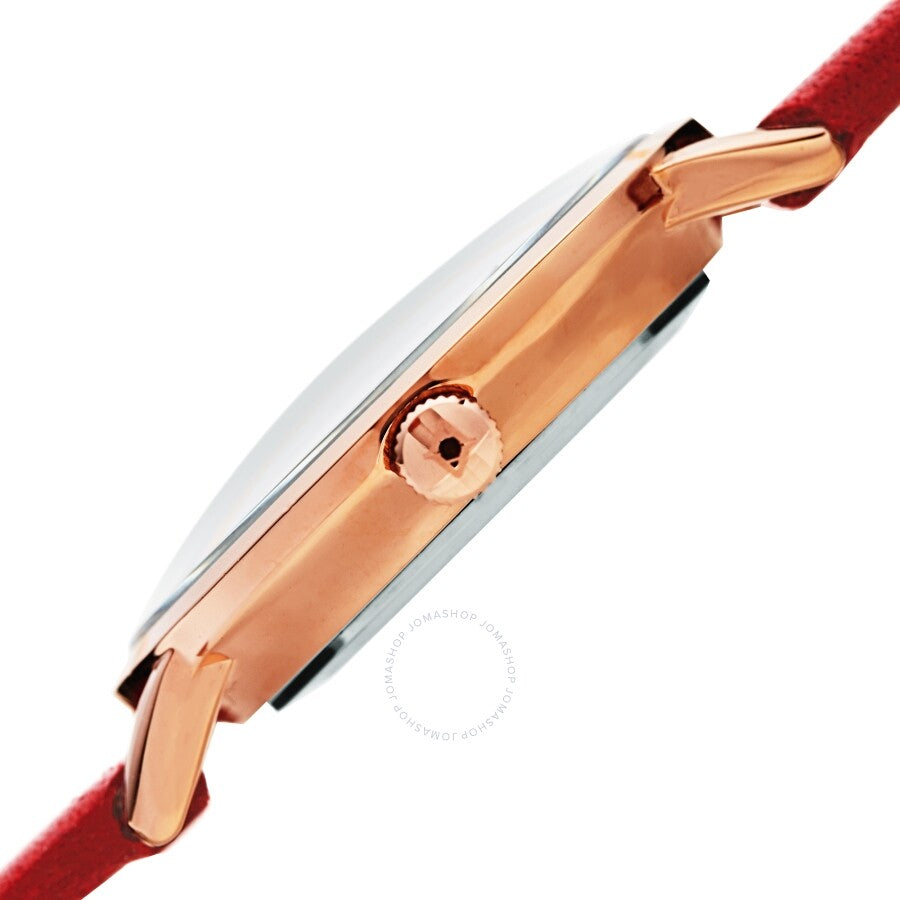 Akribos XXIV Quartz White Dial Red Leather Ladies Watch AK1087RD