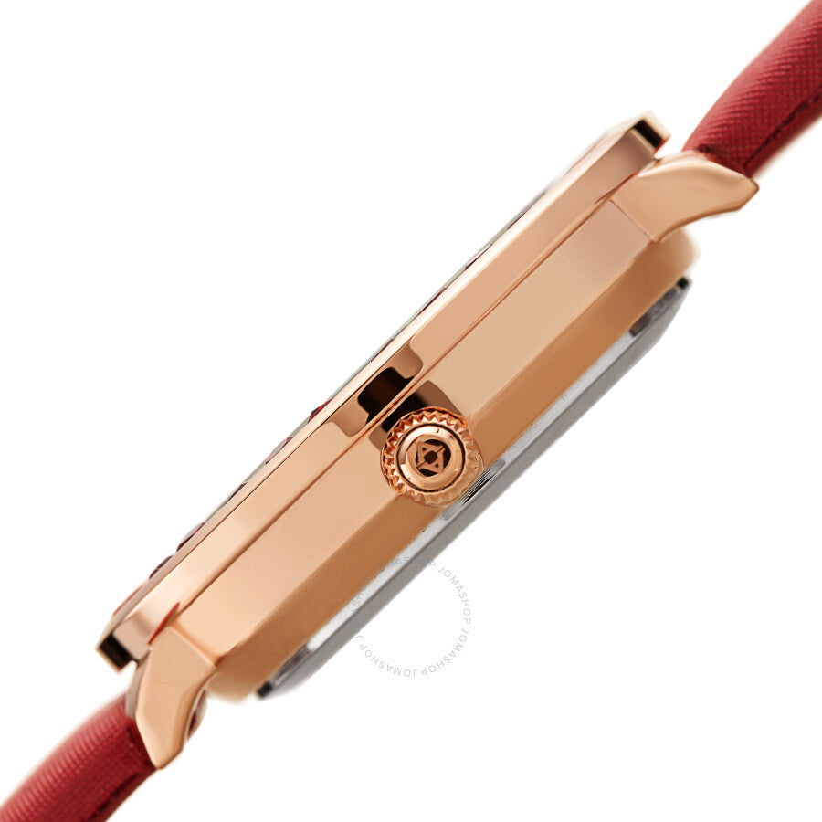Reloj Akribos Xxiv de cuarzo con esfera blanca y piel roja para mujer AK1093RD