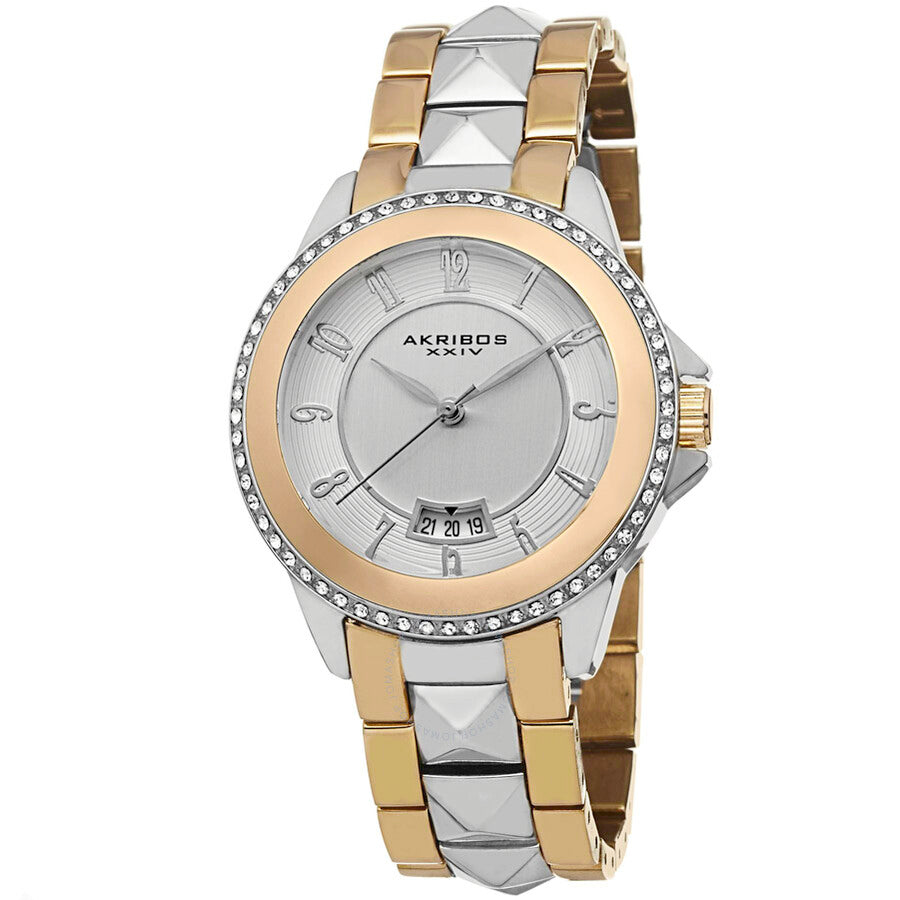 Akribos XXIV Silver Dial Two-tone Ladies Watch AK654TTG - The Watches Men & Co