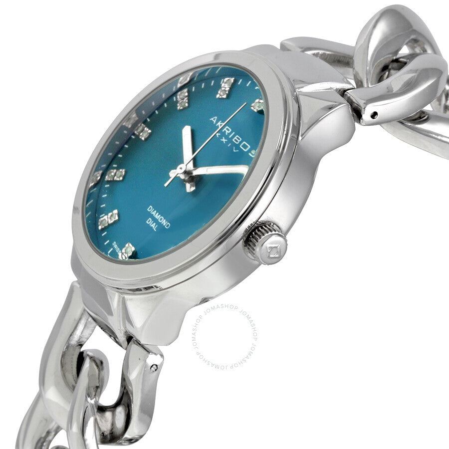Akribos Xxiv Reloj de mujer con base de metal plateado AK759SSTQ