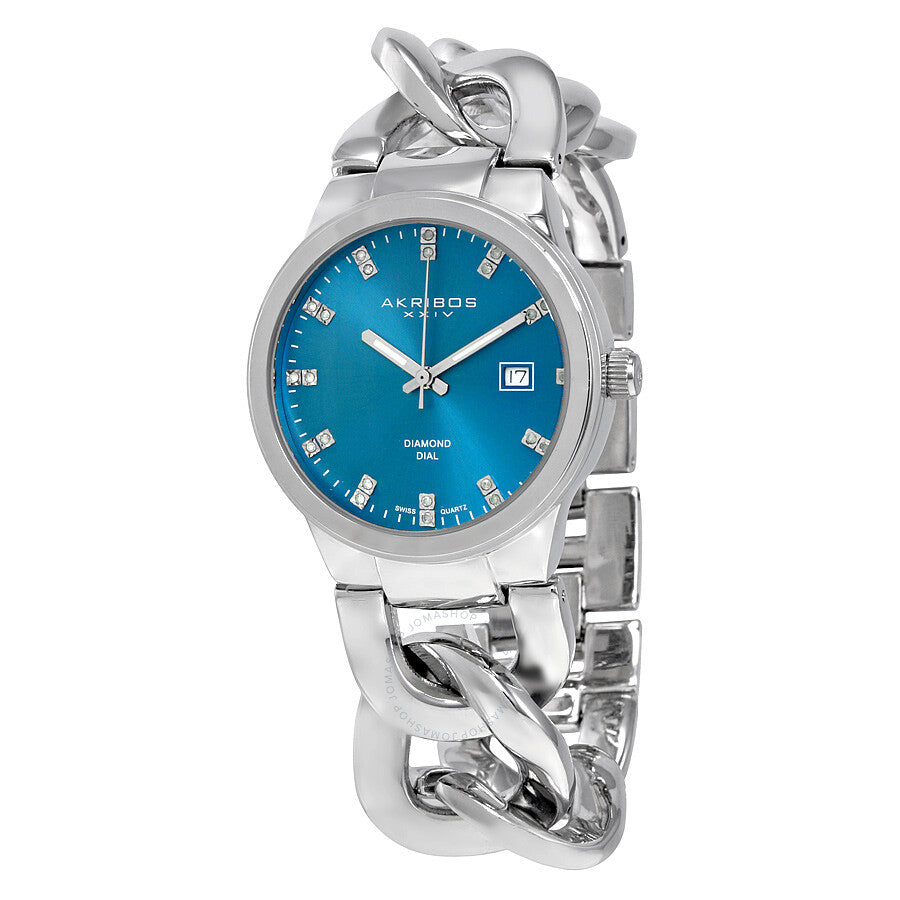 Akribos Xxiv Reloj de mujer con base de metal plateado AK759SSTQ