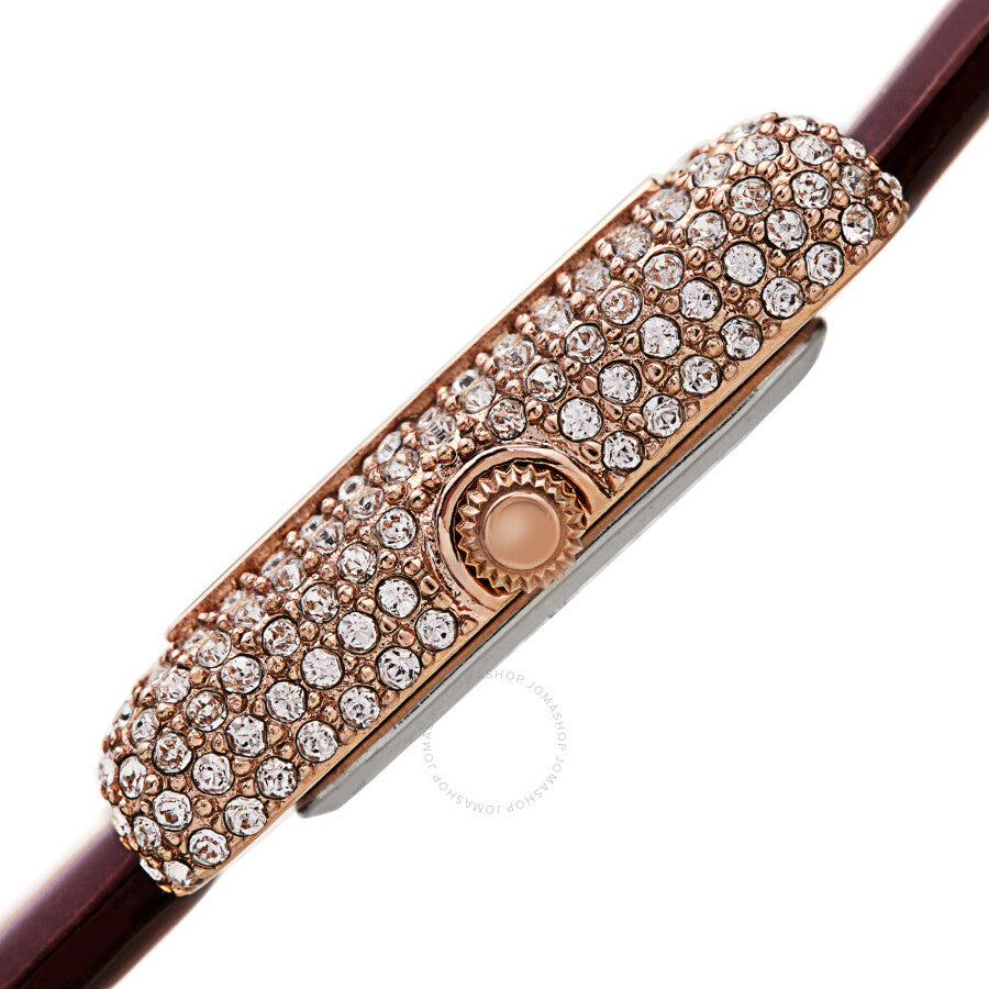 Akribos XXIV White Dial Brown Leather Ladies Watch AK1068BR