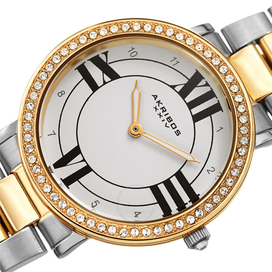 Akribos XXIV White Dial Ladies Watch AK1036TTG