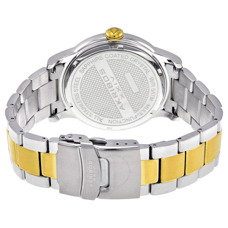 Akribos XXIV White Matte Dial Two-tone Men's Watch AK728TTG