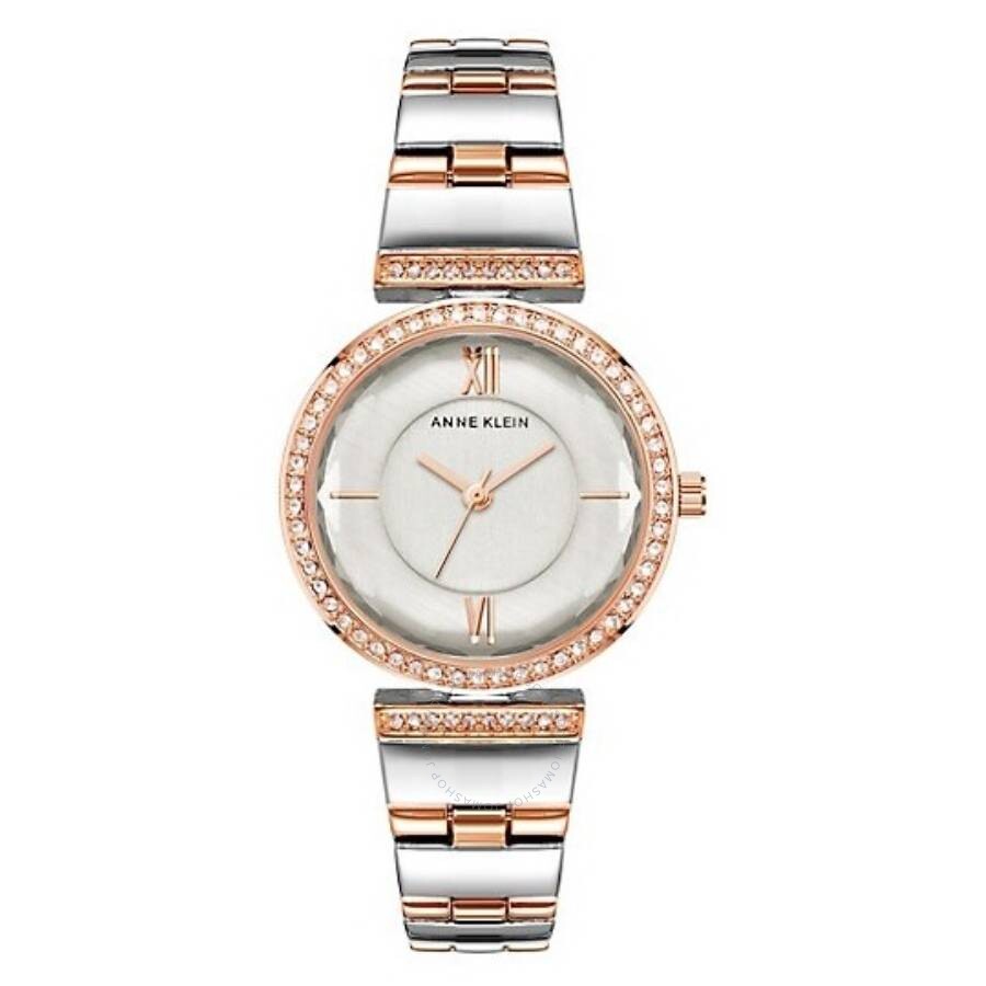 Anne Klein Quartz Crystal Silver Dial Ladies Watch AK/3903SVRT - The Watches Men & Co