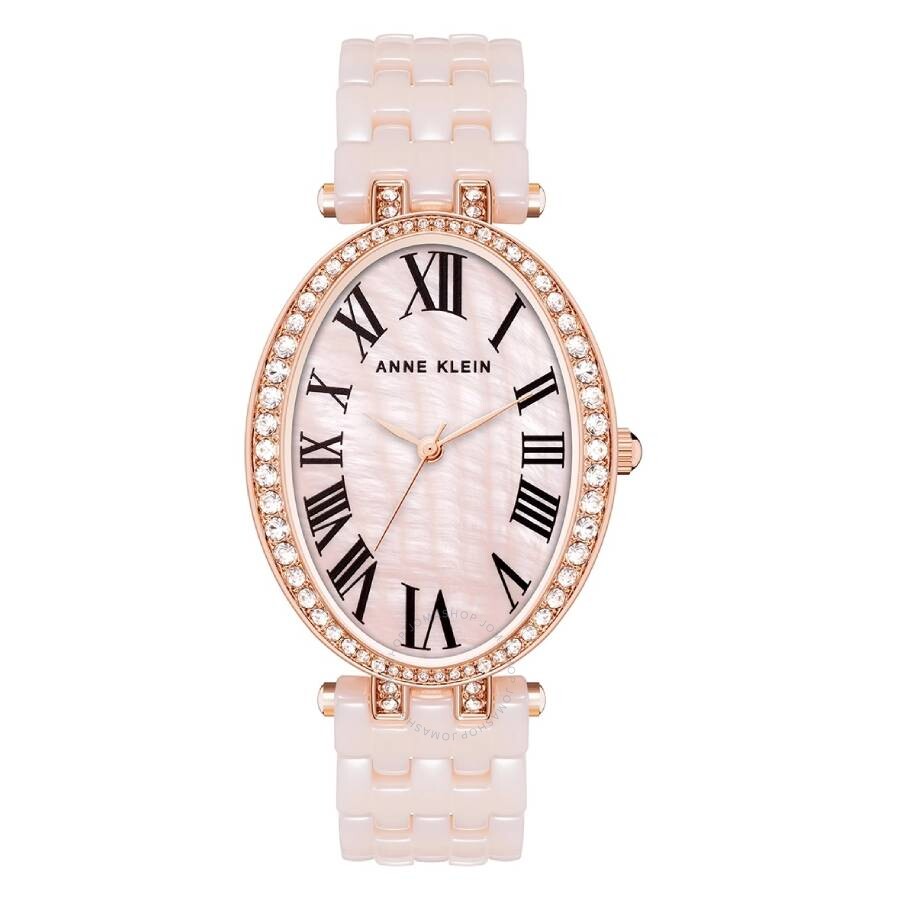 Anne Klein Quartz Oval Crystal Ladies Watch AK/3900RGLP - The Watches Men & Co
