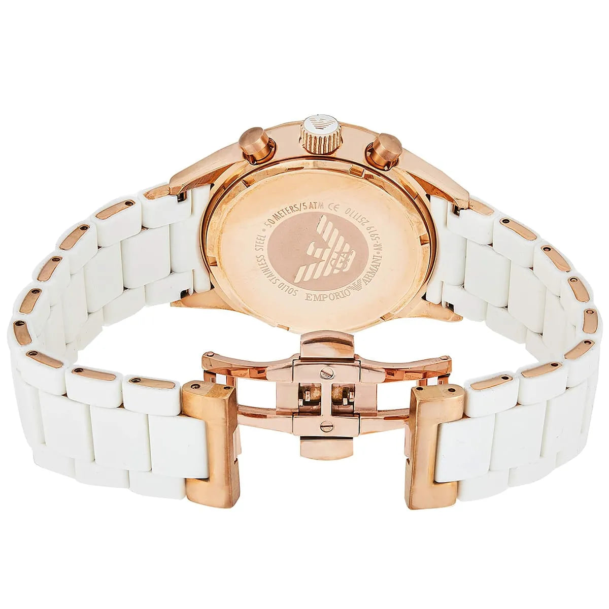 Emporio Armani Sport Chronograph White Silicone-wrapped Stainless Men's Watch AR5919