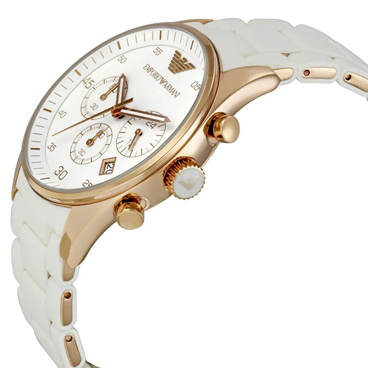 Emporio Armani Sport Chronograph White Silicone-wrapped Stainless Men's Watch AR5919