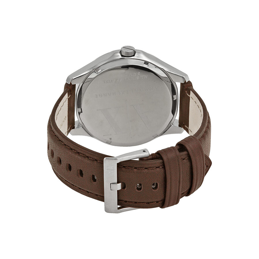Armani AX Exchange Whitman Reloj de hombre de cuero marrón con esfera plateada AX2100