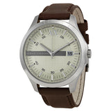 Armani Exchange Whitman Silver Dial Brown Leather Men's Watch - AX2100