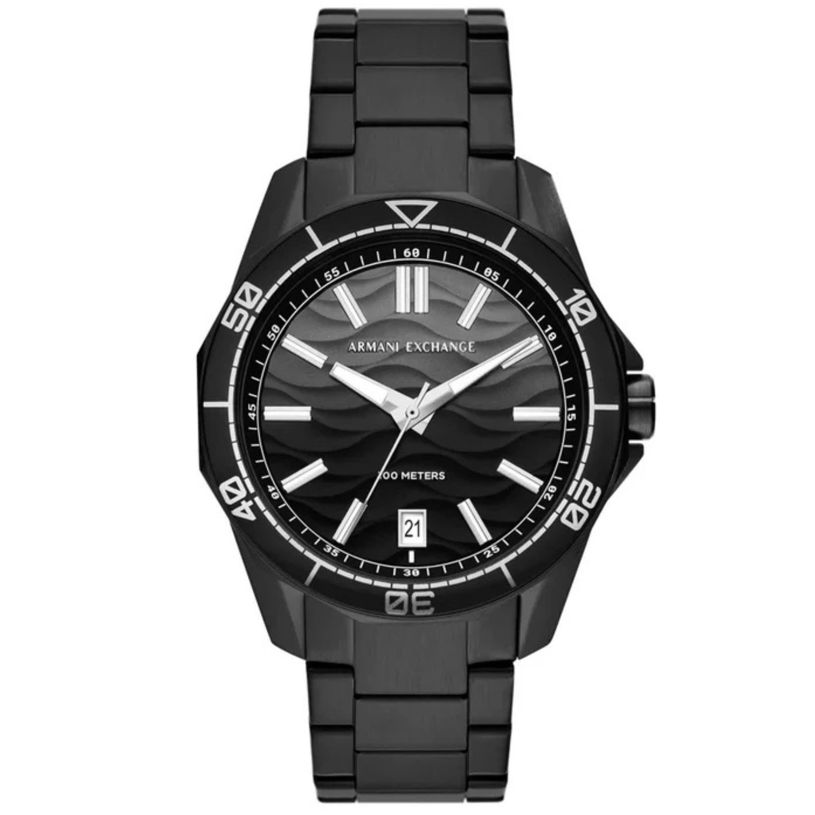 Armani Exchange AX1952 black dial watch with three hands and date window