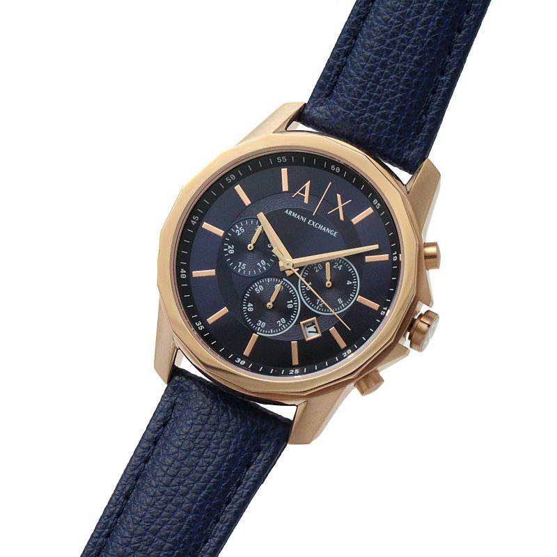 Armani Exchange Banks Chronograph Blue & Rose Gold Watch - AX1723