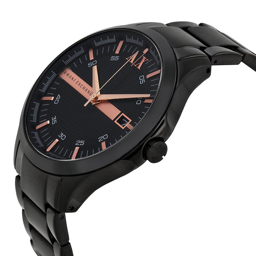 Armani Exchange Reloj para hombre AX2150 con esfera negra y chapado en iones negros