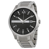 Armani Exchange Reloj de hombre de acero inoxidable con esfera negra AX2103