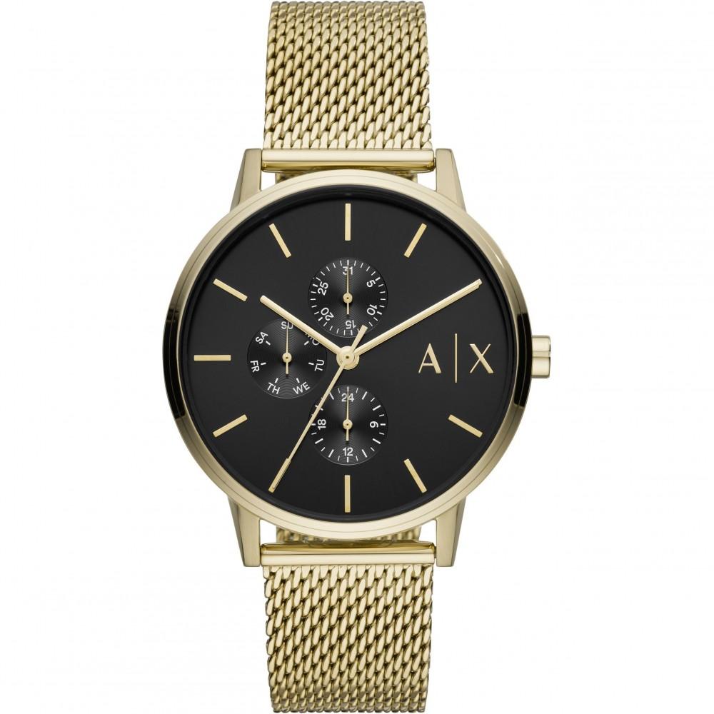 Armani Exchange Cayde Gold Mesh Calendar Watch - AX2715