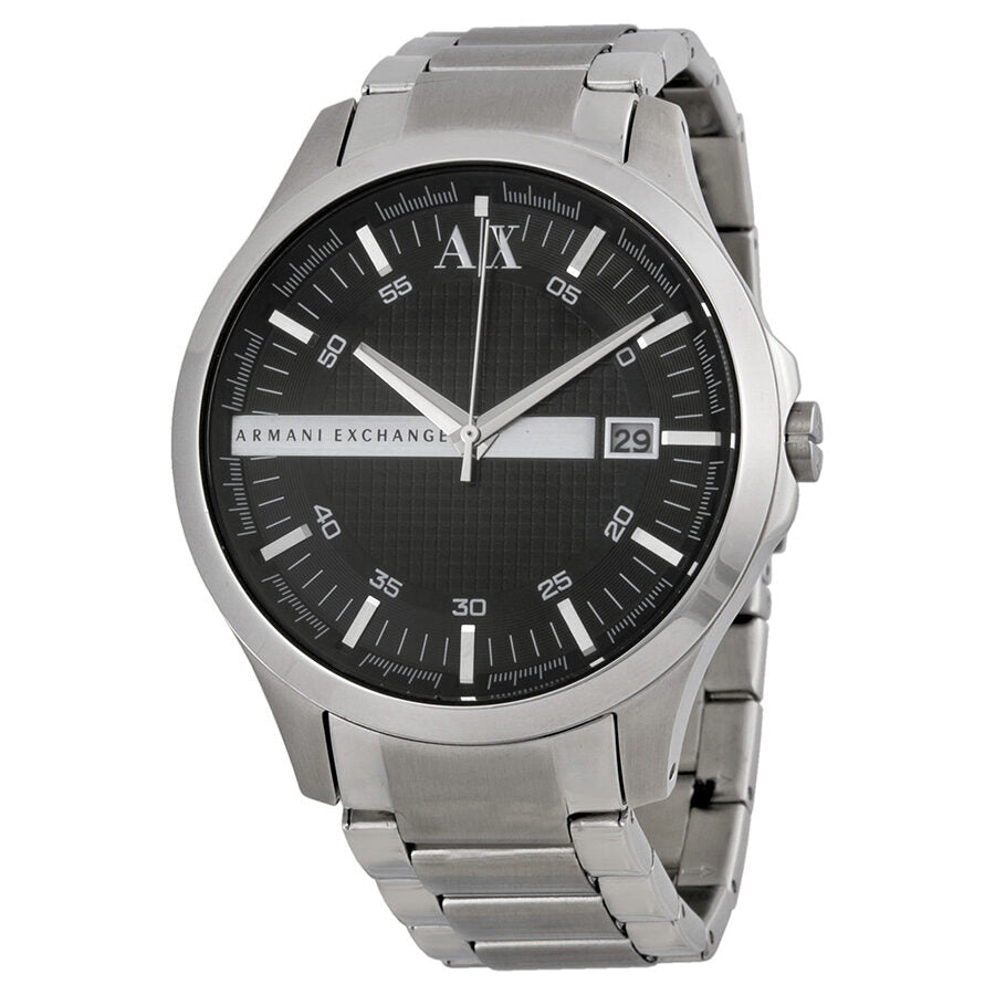 Armani Exchange Hampton Date Black Dial Silver Watch - AX2103