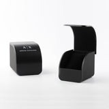 ساعة أرماني إكستشينج هامبتون ذات المينا الزرقاء والسوار الجلدي البني والتاريخ AX2172